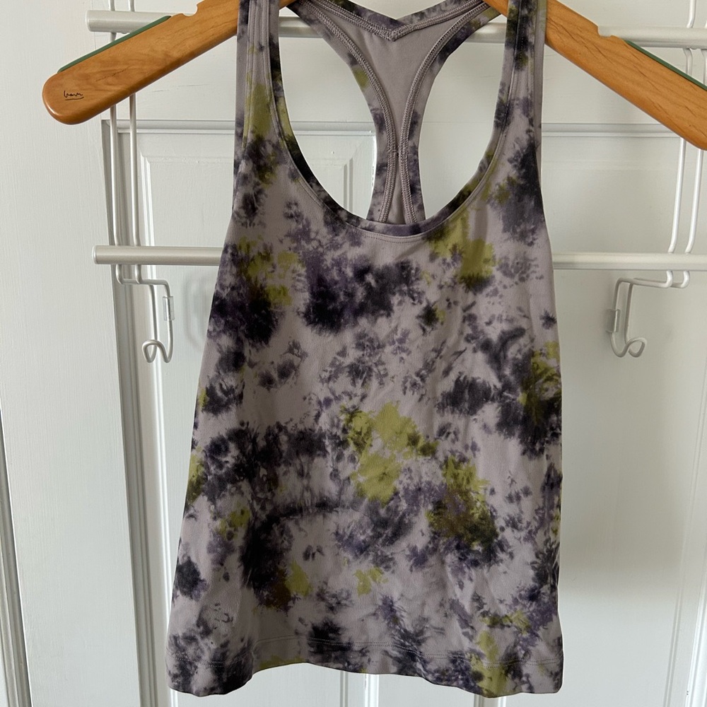 Lululemon Athletica Black and Green Tie-Dye Tank Top